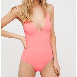 Intimately FP neon pink bodysuit move along